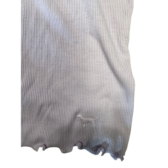 Victoria's Secret PINK Small Lavender Ribbed Ruffle Trim T-Shirt Top NWT - Picture 4 of 4